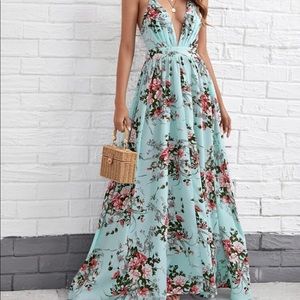 Aqua Floral Sundress